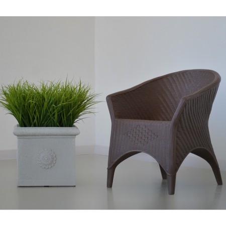 Kashpo for flowers "Byzantium" 45x45x40 cm, 30 l, color white granite-2