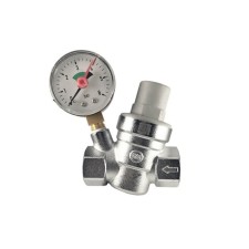 Редуктор давления STI, 3/4", с манометром, на выходе 1-6 бар, 1.9 м3/час, латунь