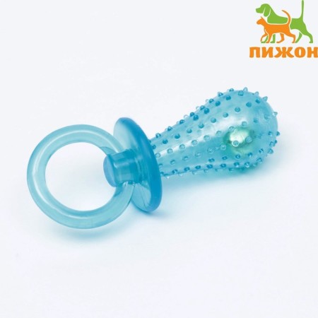 Chewing toy "nipple" Transparent, pp, 9.5 cm, blue