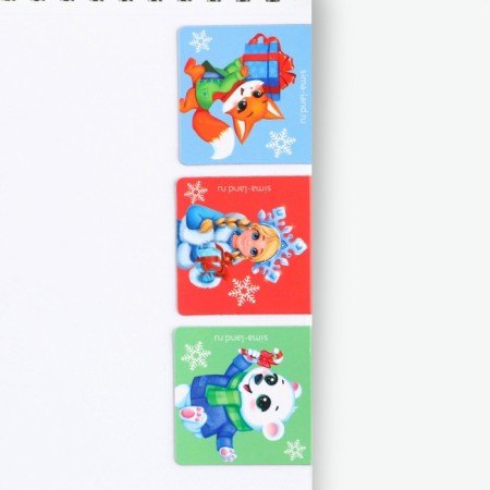 Gift New Year's Set of a notebook on a spiral, magnetic bookmarks 3 pcs and a pen “Miracles nearby”-5