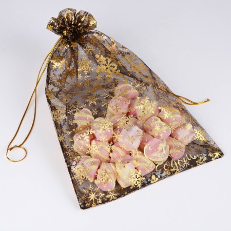 Bag Gift Organza "New Year Snowflakes", 20 x 30 cm +/- 1.5 cm, New Year-1