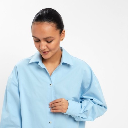 Women's costume (shirt, shorts) minku: oversize color blue, size 44-4