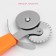 Knife for pizza and dough the orange, 17 cm, 2 blades, orange color