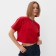T-shirt shortened female Minaku Oversize Fit: Fuchsia Color, Rr. 48