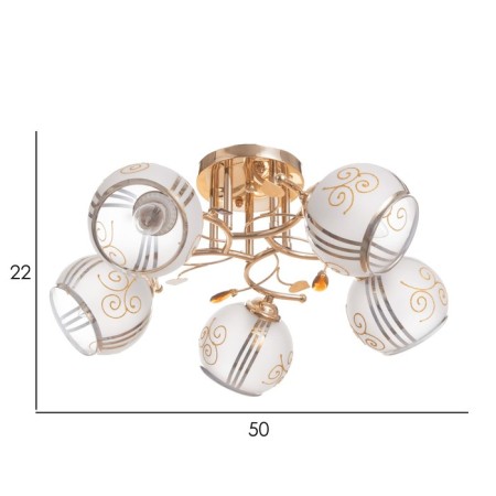 Greta chandelier 5x40W E27 Gold Model: 2600553-9
