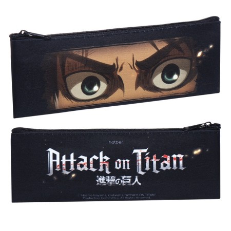 Penal soft, 1 compartment 75 x 195 mm, flat, Hatber, "Titans attack" Black NPK_64193