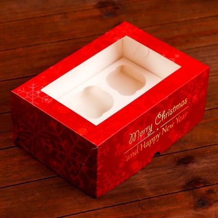 Packaging for 6 cupcakes with the "Happy New Year" window, 25 x 17 x 10 cm-5