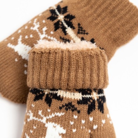 Mittens for children, brown color, size 14 (4-6 years)-2