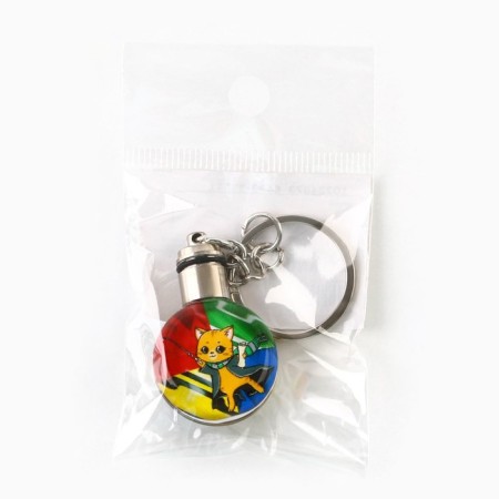 Keychain for keys with a flashlight "cat", 4 x 2 cm-5