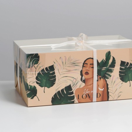 Capcake box, confectionery packaging, 6 cells, “wild”, 23 x 16 x 10 cm-1