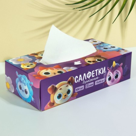 Paper napkins in the box "Town", 100 pcs, two -layer-1