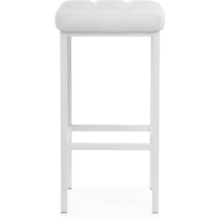Har lobe metal stool/eco -leather, white/white 35x35x65 cm-1