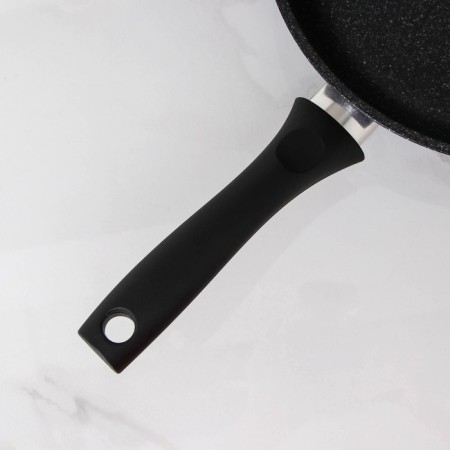 Pan, d = 26 cm, plastic handle, glass cover, anti -stick coating, color dark marble-3