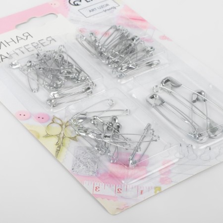 A set of English pins, 27 /32 /42 /55 mm, 60 ± 5 pcs, silver color-2