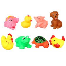 A set of rubber toys for the bathtub 