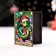 Wooden envelope for money No. 3 "Snake in a hat with tangerines", 9.8x8.5x2 cm