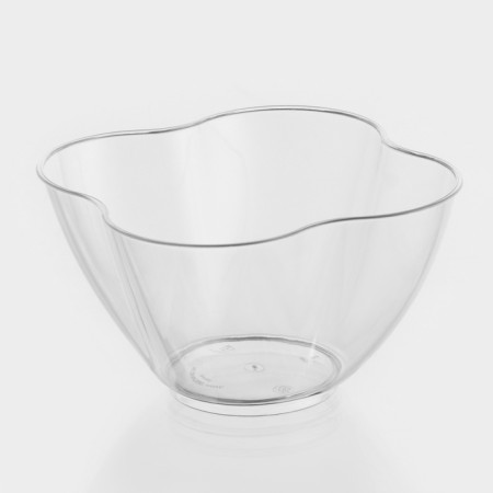 Plastic disposable form for buffet “Flower”, 350 ml, transparent color-1