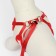 A set with a soft harness and a bow, size l, leash 120 x 1.5 cm, og 35-50 cm, red