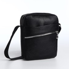 Male bag with lightning, black color