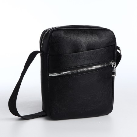 Male bag with lightning, black color