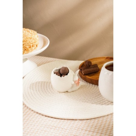 Ceramic stand for the egg "Bunny", 9 × 6.5 × 7 cm, white color-5