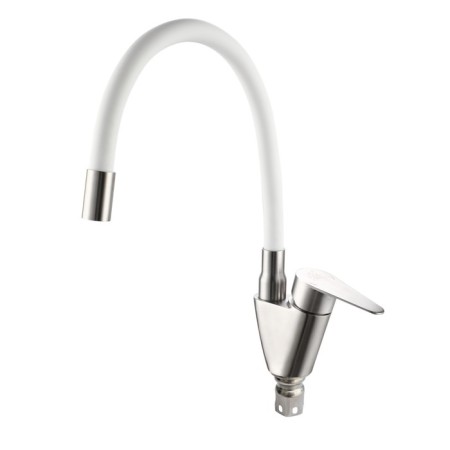 Kitchen mixer "RMS" SUS126W-016F, flexible spout, one-leaf, white/satin