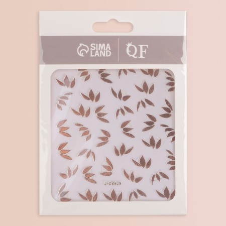 Nail stickers "petals", golden/pink color-1