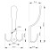 Hook furniture tundra TKT004, three -rod, copper