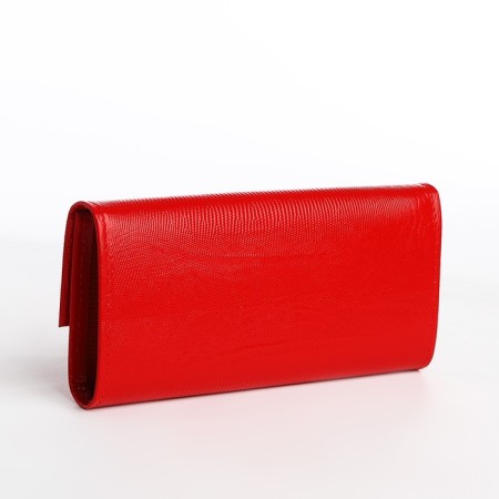 Women's wallet on the button, red color-1