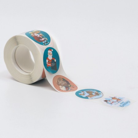 Stickers in the roll "New Year's Eve", 500 pcs, 3.8 x 3.8 cm-3