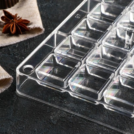 Form for chocolate and sweets “Cubes”, 18 cells, 20 × 12 × 2.5 cm, cell 2.5 × 2.5 × 1 cm-3