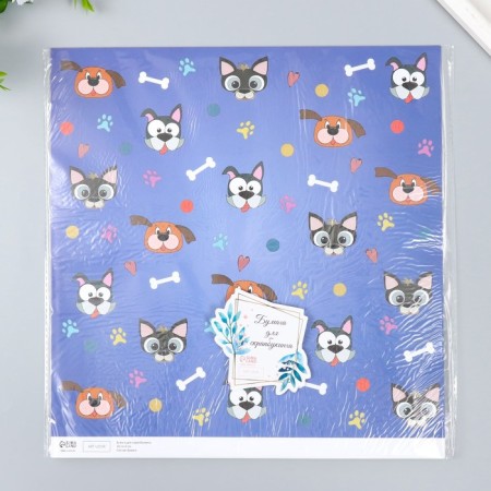 Scrapbooking paper "dogs" density 180 g 30.5x32 cm-4
