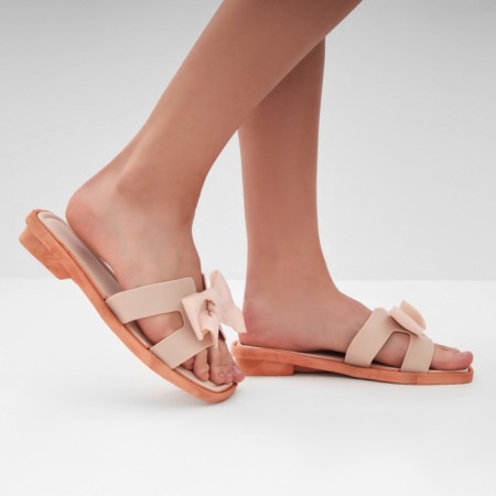 Women's slippers with an open nose, size 40-41, milk color-2