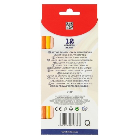 Pencils 12 colors Koh-I-Noor 2112, corrugated surface, cardboard packaging, euro suspension-2