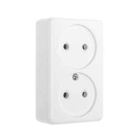 Rosette "Elect" Ra 16-009, 16 A, 250 V, double, open, with a mounting panel, white