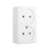 Rosette "Elect" Ra 16-009, 16 A, 250 V, double, open, with a mounting panel, white