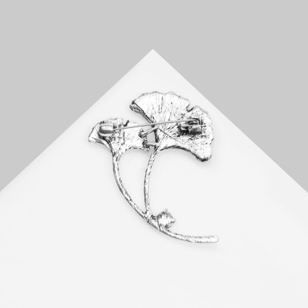 Brooch "Galiotis" flowers-zontics, green color in silver-1