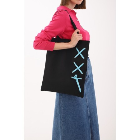 Shoper with tape, black color, 35 x 1 x 40 cm-9