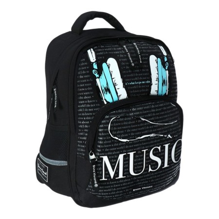 School backpack 40 x 30 x 19 cm, ergonomic back, Bruno visconti 12-002 Soundmania, black-1
