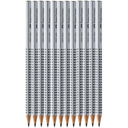 Pencils Fab. Faber-Castell Grip 2001 12 pieces + 2 erasers + sharpener-2