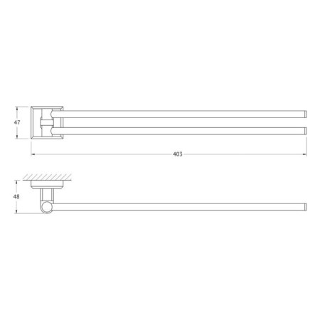 Twist holder twin double 40 cm-1