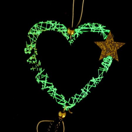 Decorative suspension "Heart with a star" 12 × 67 cm-3