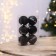 New Year's Christmas Balls “with NG, Kruch”, for the New Year, plastic, d = 6, 6 pcs., Black color