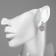 Hanging earrings with rhinestones "Bear" with heart, white color in silver