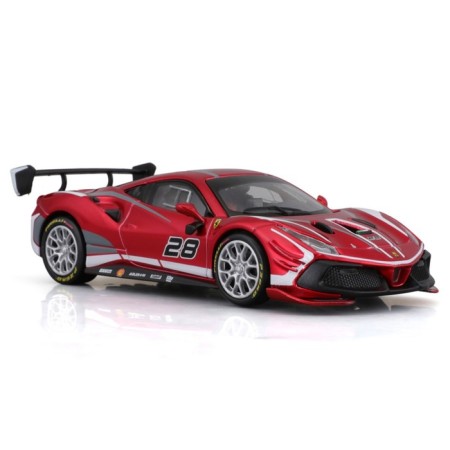 Racing machine Bburago Ferrari 488 Challenge Evo 2020, Die-Cast, 1:43, Red color-2