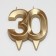 Candle in the cake jubilee "Face + Fountain", number 30, gold metallic, 6.5 cm
