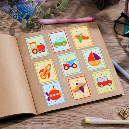 Paper "cars" stickers, with coloring on the back, 11 × 15.5 cm-1