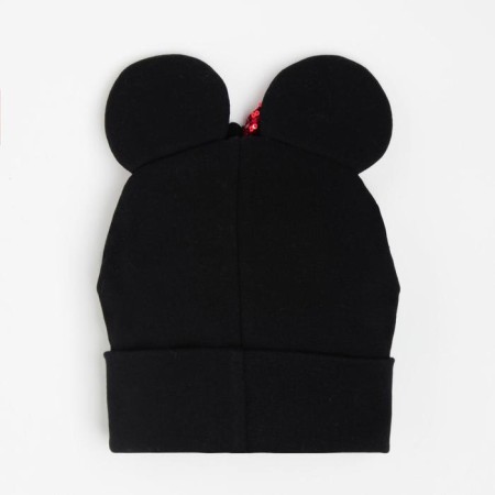 Two-layer hat "Mouse", color black/red bow, size 50-54-5