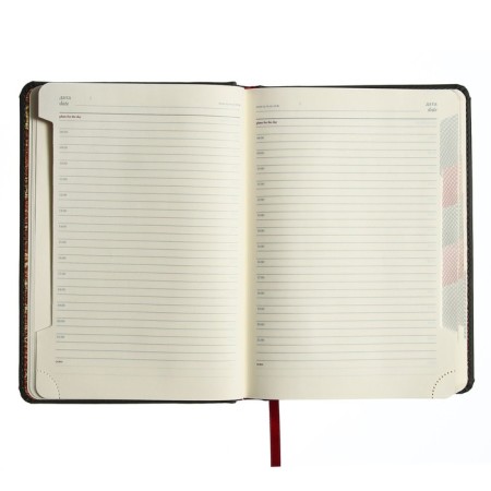 Leduced A5 Diary, 136 Velvet Index sheets, hard cover, artificial leather, Soft Touch lamination, lies, tinted block 70 g/m2, gray-8