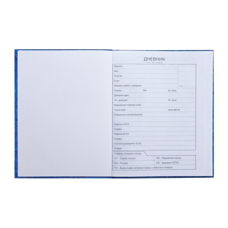 Universal diary for grades 1-11 Aqua, hard cover, glossy lamination, 40 sheets-4